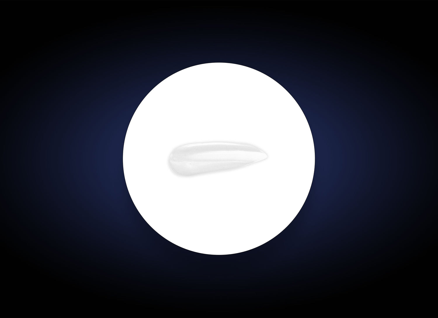 A small amount of Collagen Hydrator 48g cream rests on a white circular surface, set against a dark blue and black gradient background.