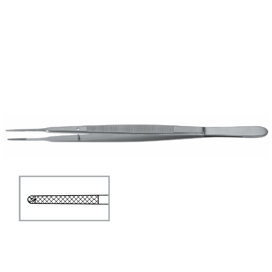 Gerald Tissue Pincet, 7" (17,8 cm), 1x2 tænder, lige
