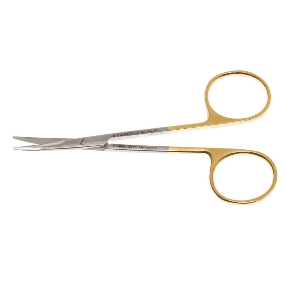 Kaye takket onyx saks, 4-1/2" (11,5 cm), buet