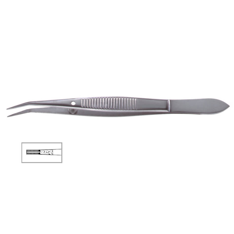 Julian Suture Pincet, 4-3/8&quot; (10,5 cm), glatt kjeve