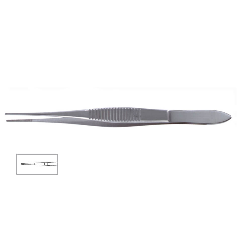 Iris Dressing Forceps, 4″ (10cm)