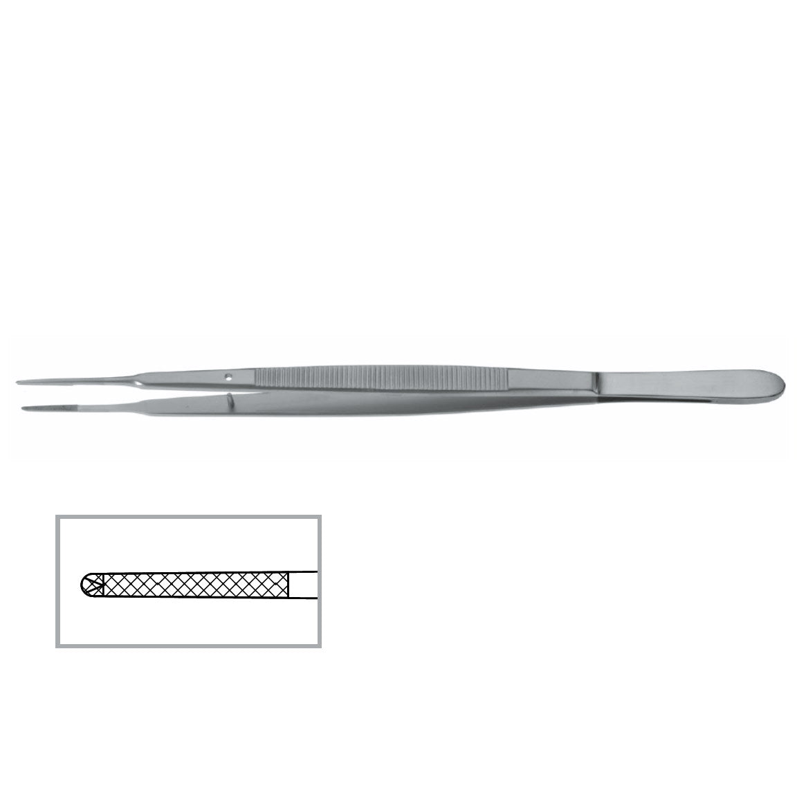 Gerald Tissue Forceps, 7″ (17.8cm), 1x2 Teeth, Straight