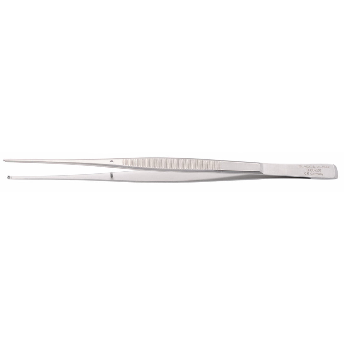 A pair of Cushing Tissue Forceps, Scraper End with a textured grip and pointed tips, designed for precision handling. The forceps are set against a plain white background.