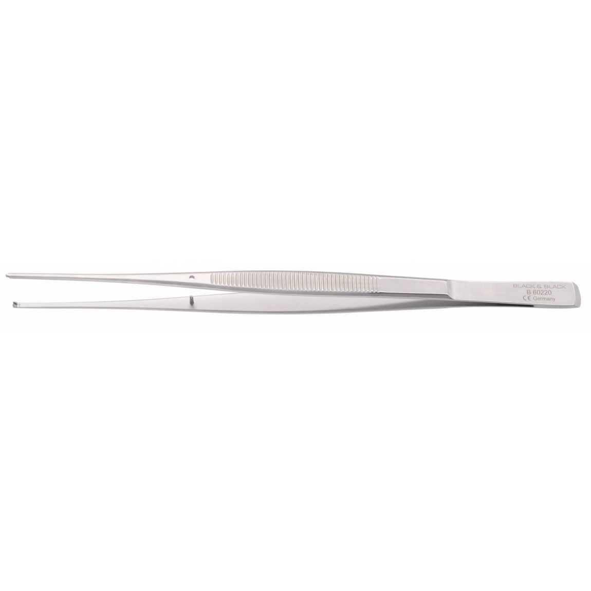 A pair of Cushing Tissue Forceps, Scraper End with a textured grip and pointed tips, designed for precision handling. The forceps are set against a plain white background.