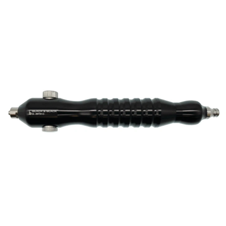 A Vitruvian™ Infiltration Handle With On/Off Control, featuring a ribbed grip and a metal tip, with a small adjustment knob. The tool appears to be designed for precise work, likely in dental or surgical applications.